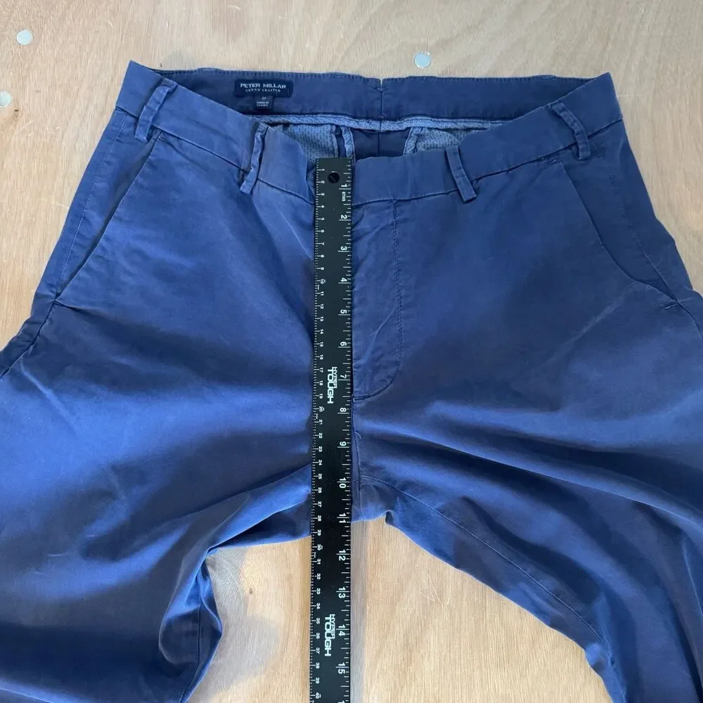 Peter Millar Crown Crafted Men's Size 33 Blue Performance Pants Golf Chino
